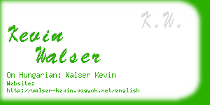 kevin walser business card